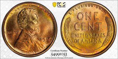 1910-S 1C MS67+ RD