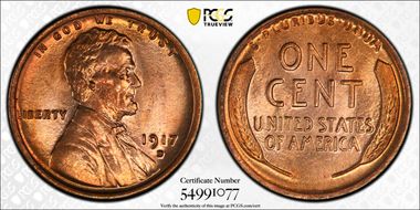 1917-D 1C MS66+ RD