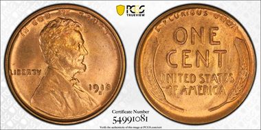 1918-S 1C MS65RD