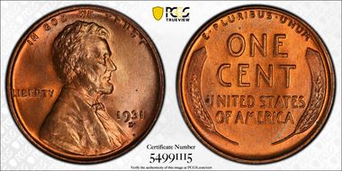 1931-D 1C MS67RD