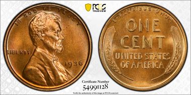 1936 1C Satin PR66RD