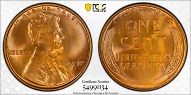 1937-S 1C MS67+ RD