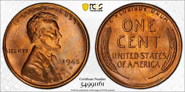 1945-S 1C MS67+ RD