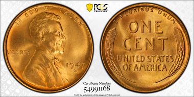 1947-S 1C MS68RD