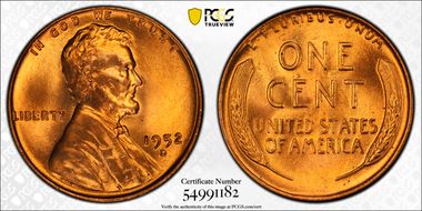 1952-D 1C MS67+ RD