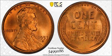1953-S 1C MS67+ RD