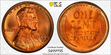 1956-D 1C MS67+ RD
