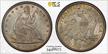 1874-CC 50C AU58