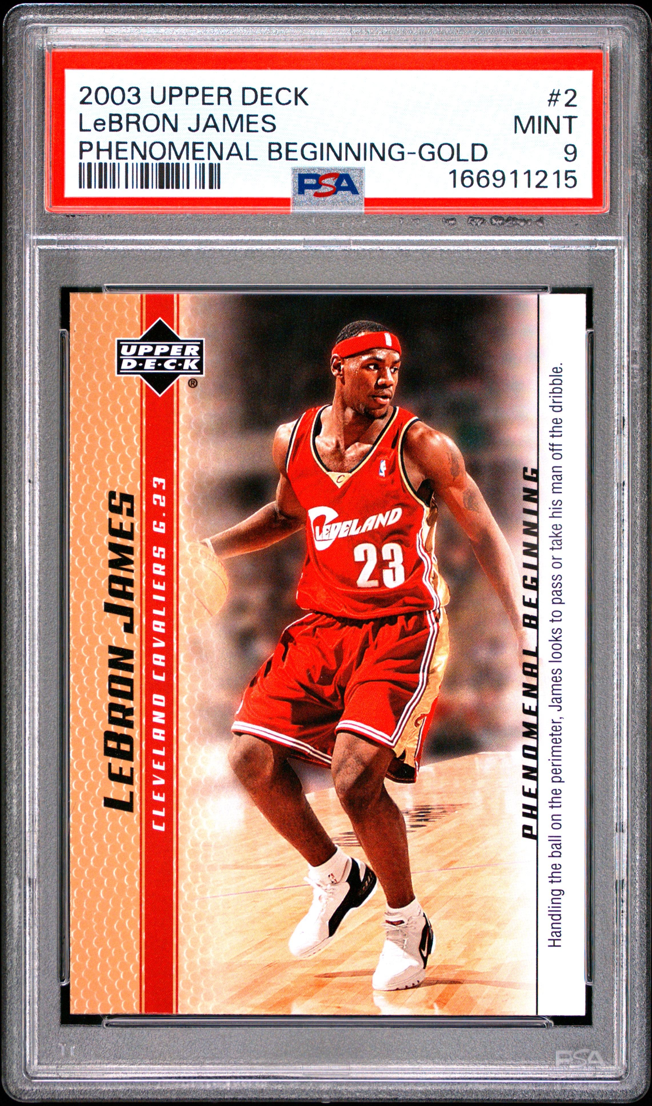 2003 #2 LeBron James PSA 9 Upper Deck Lebron James Phenomenal Beginnings