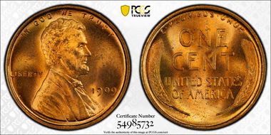 1909 1C Lincoln MS65RD