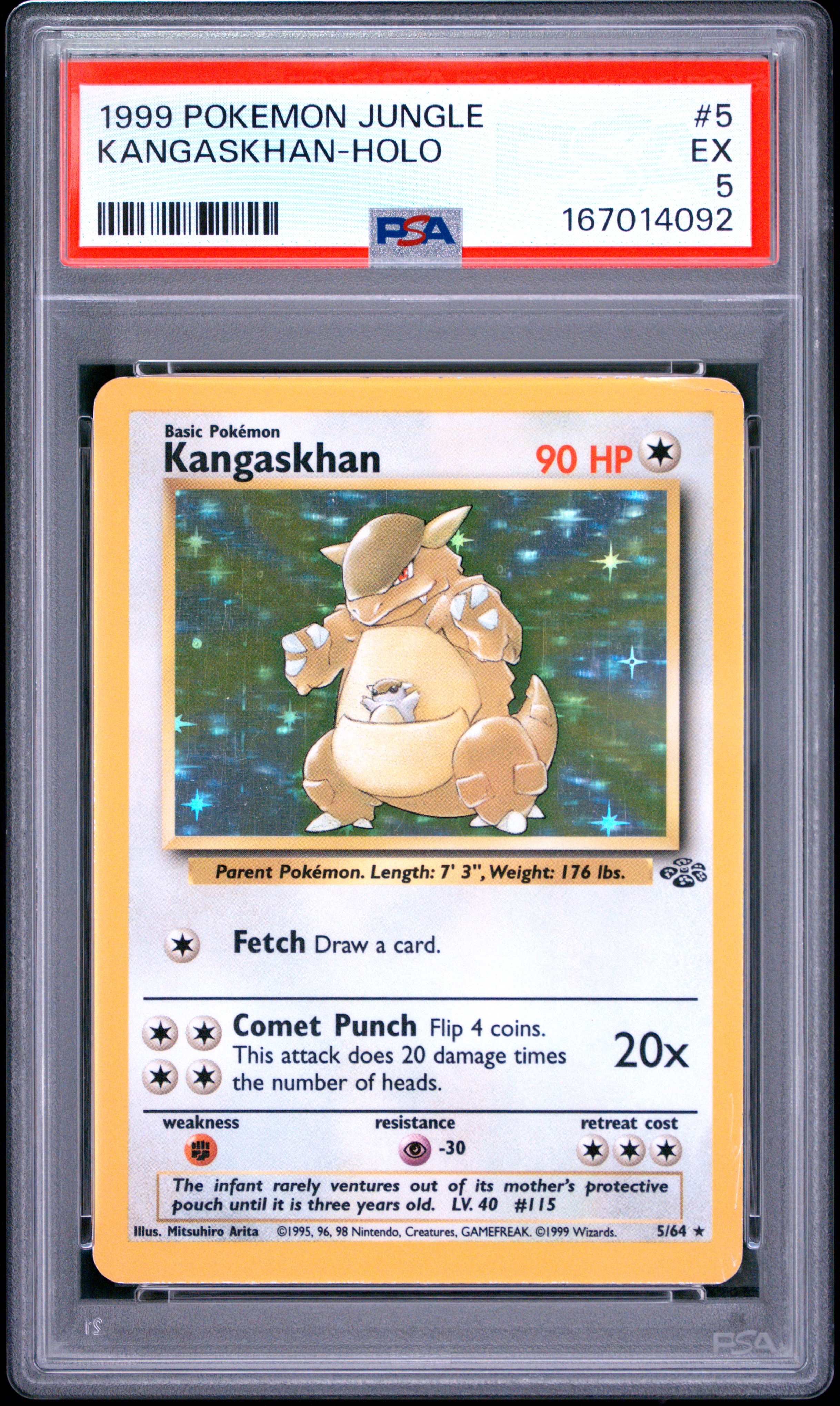 1999 #5 Kangaskhan-Holo PSA 5 Jungle