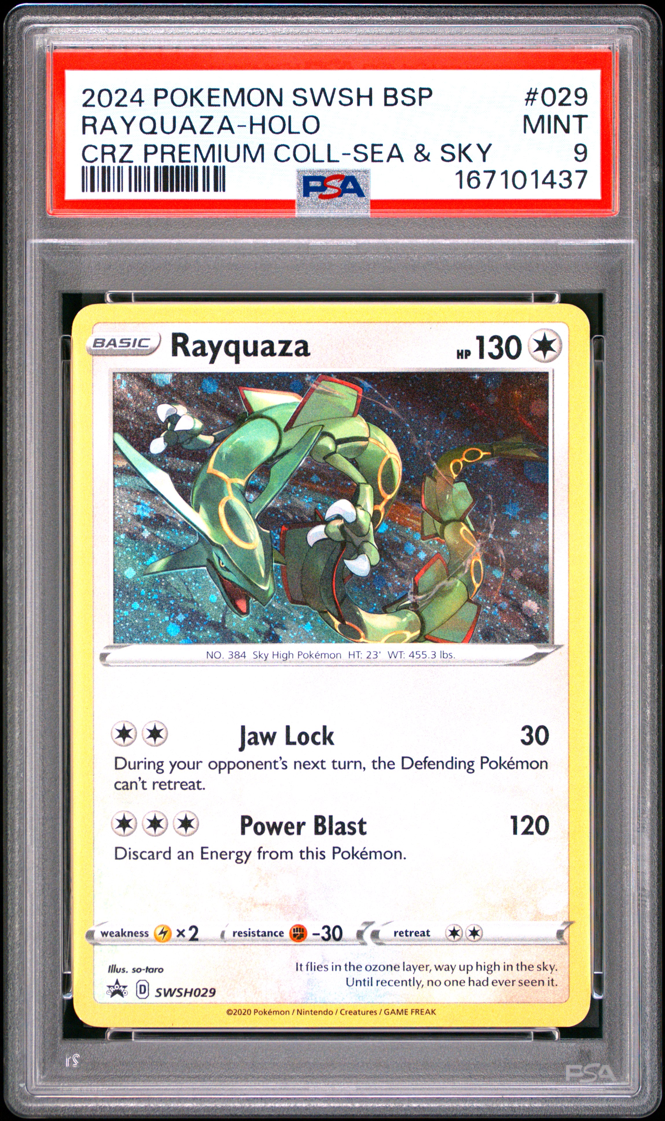 2024 #029 Rayquaza-Holo PSA 9 Swsh Black Star Promo