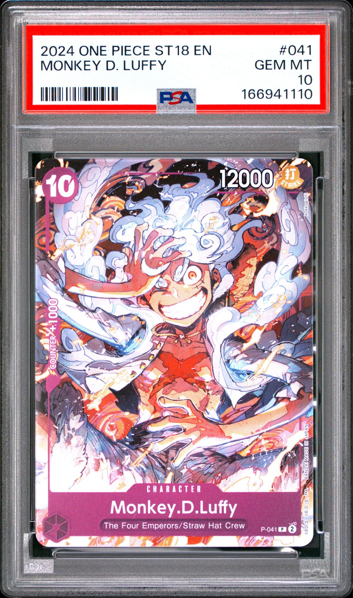 2024 One Piece Starter Deck St18-Purple Monkey D. Luffy Monkey D. Luffy #041 Gem Mt 10 front
