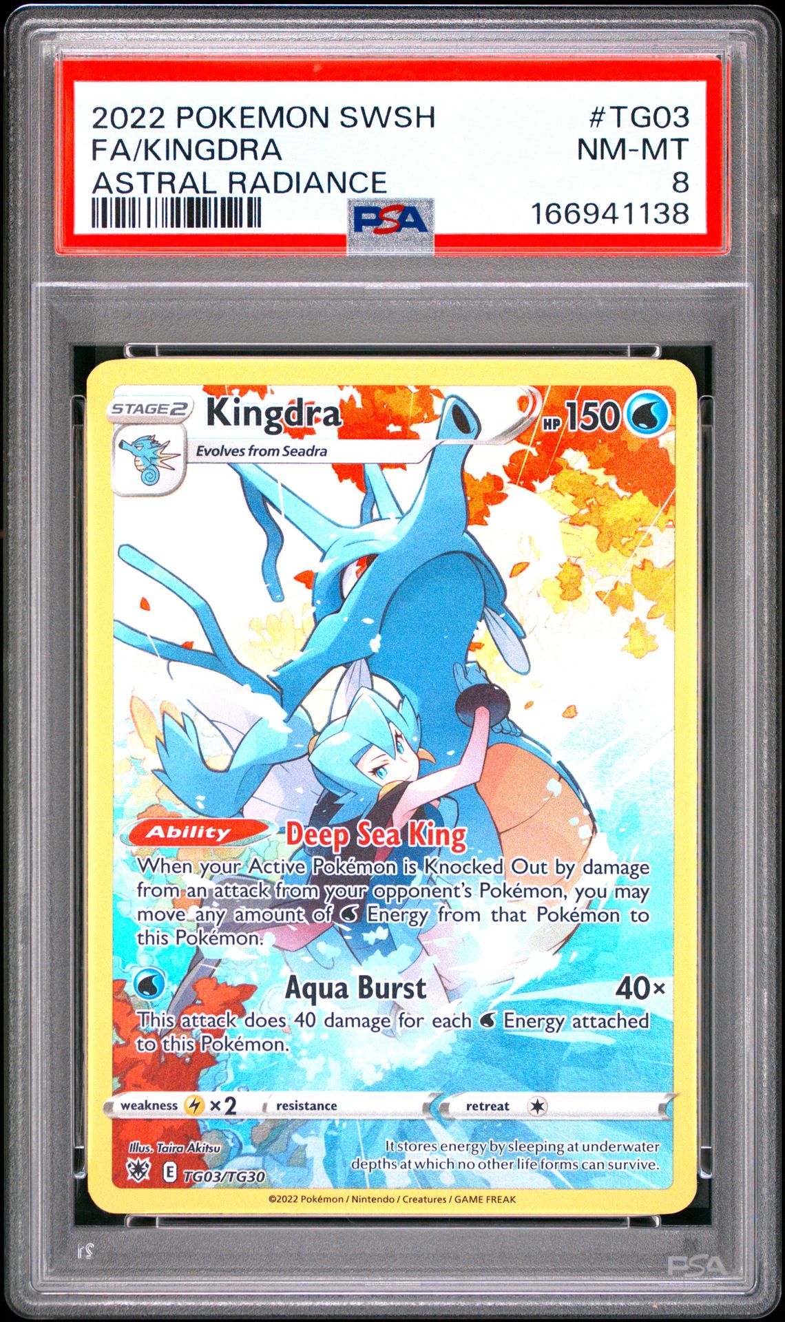 2022 Pokemon Sword & Shield Astral Radiance Fa/Kingdra #Tg03 (Astral Radiance) Nm-Mt 8 front