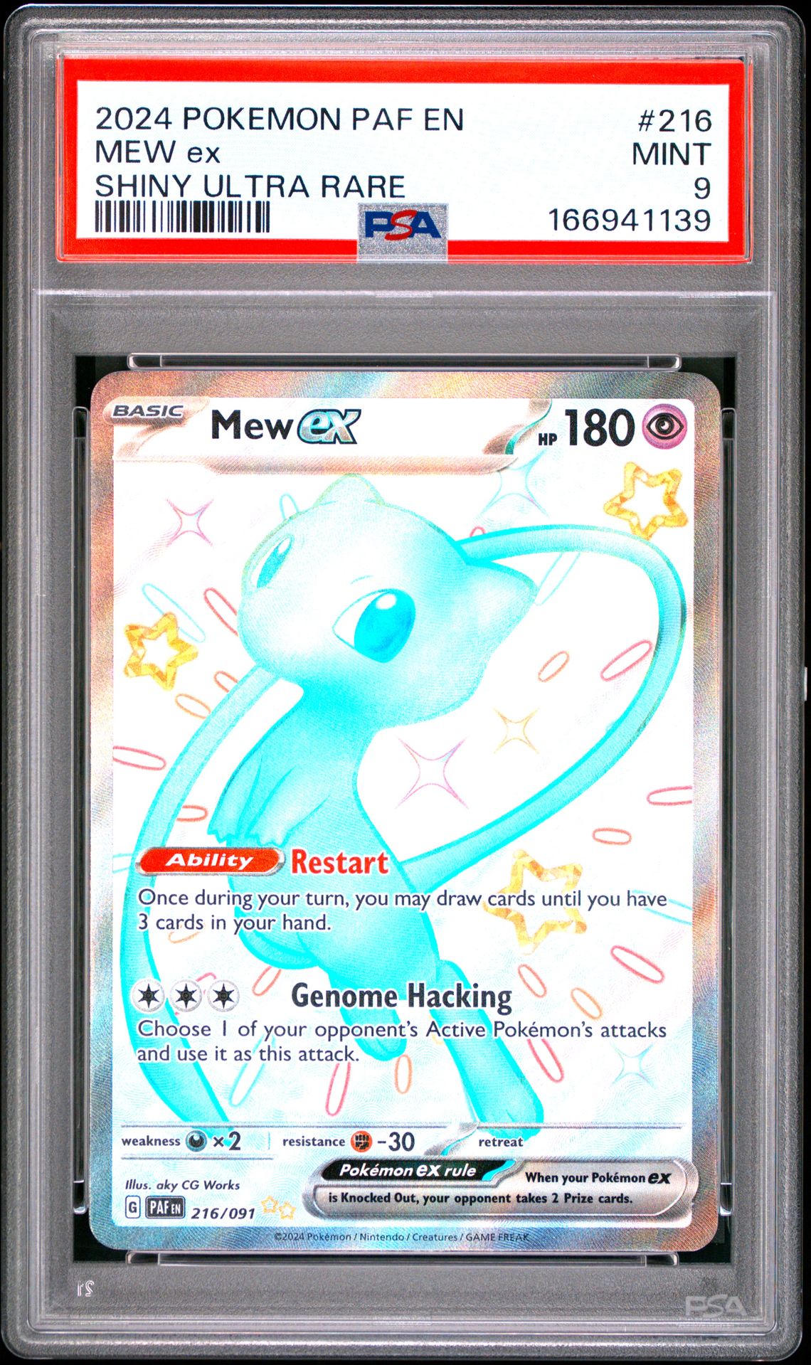 2024 Pokemon Paf En-Paldean Fates Mew Ex #216 (Shiny Ultra Rare) Mint 9 front