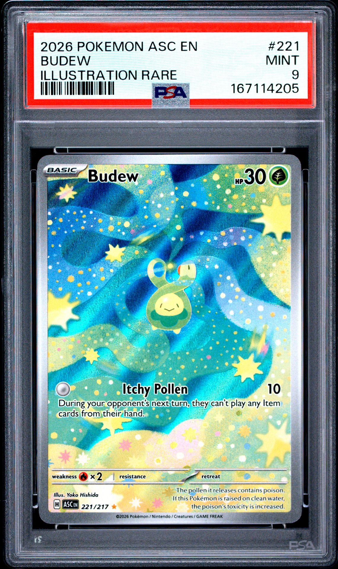 2026 Pokemon Asc En-Ascended Heroes Budew #221 (Illustration Rare) Mint 9 front