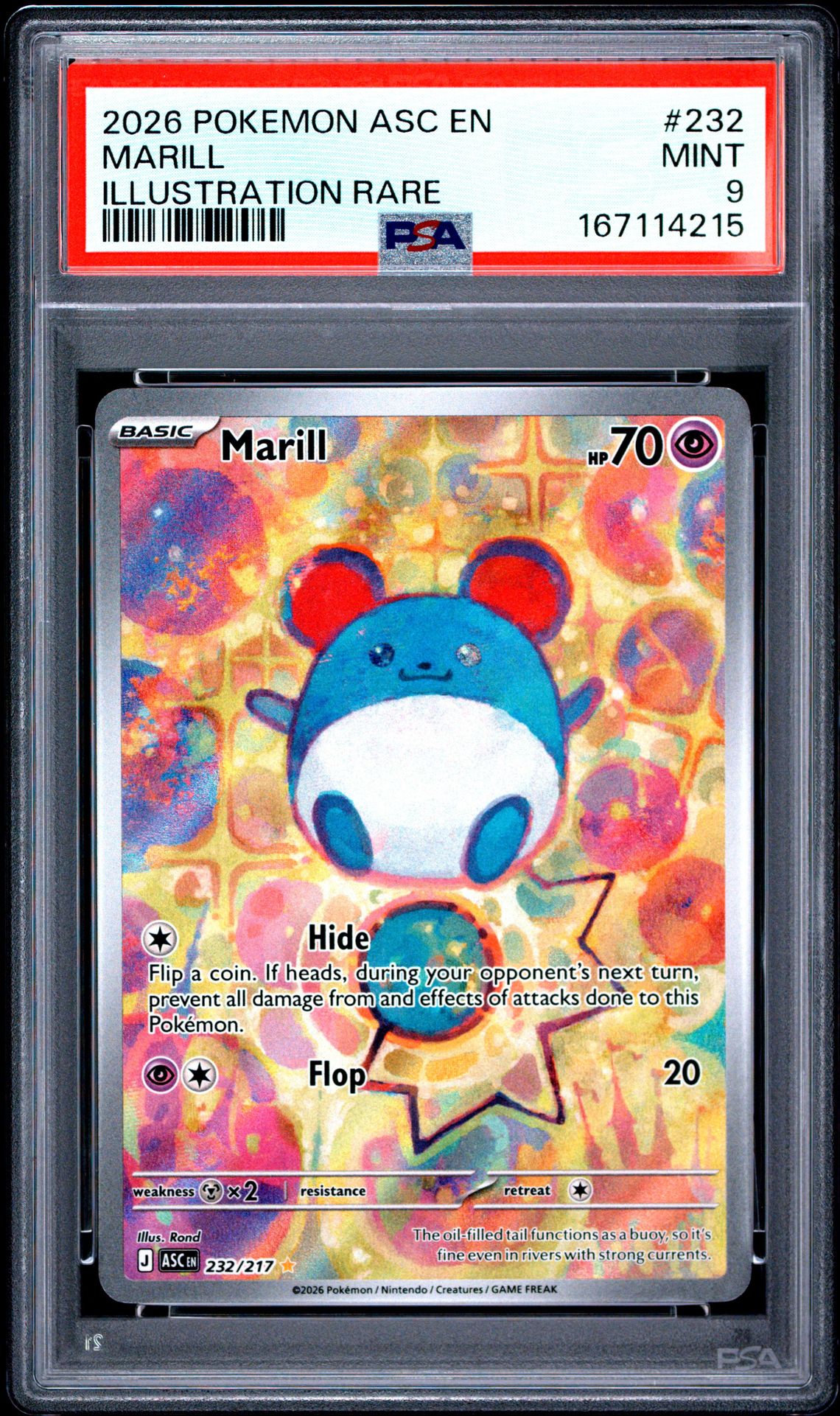 2026 Pokemon Asc En-Ascended Heroes Marill #232 (Illustration Rare) Mint 9 front