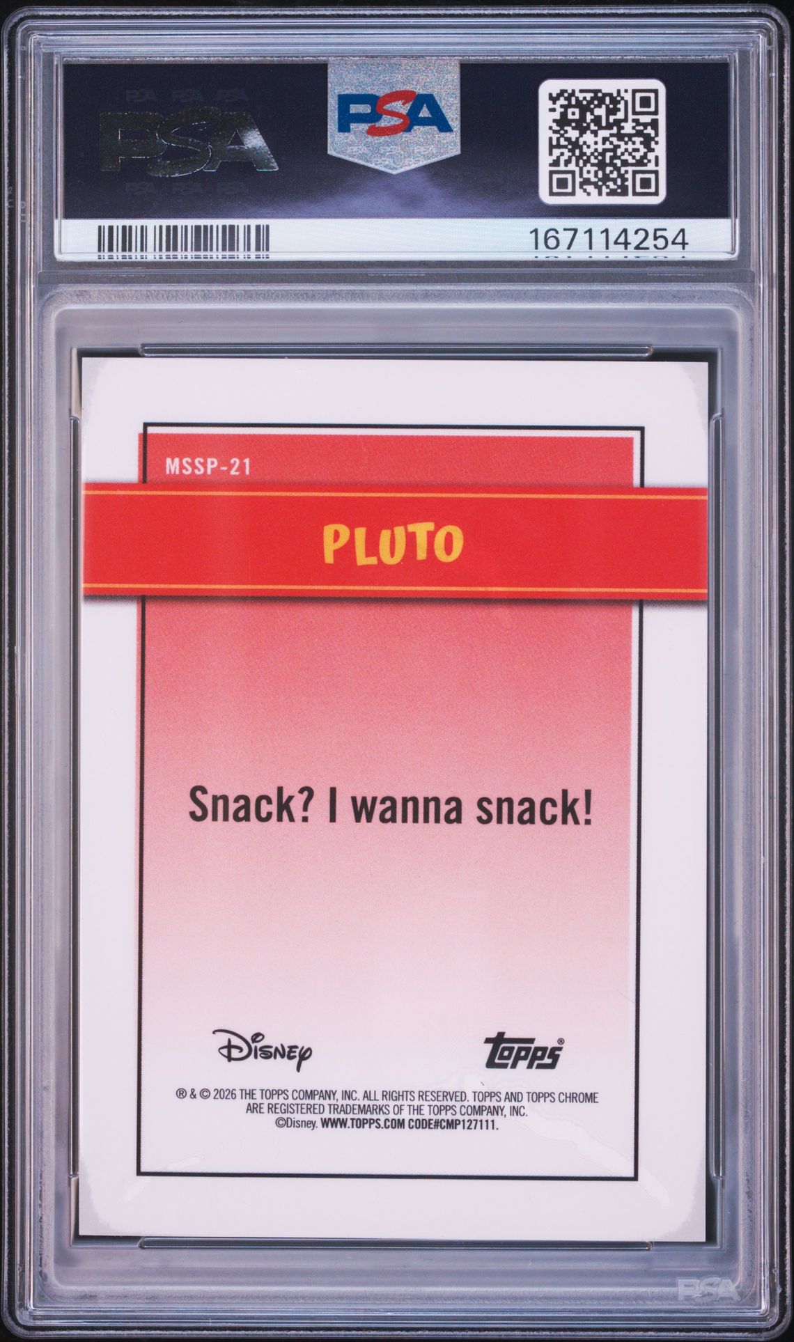 2026 Topps Disney Neon Mickey Shorts Short Prints Pluto #Mssp-21 Nm-Mt 8 back