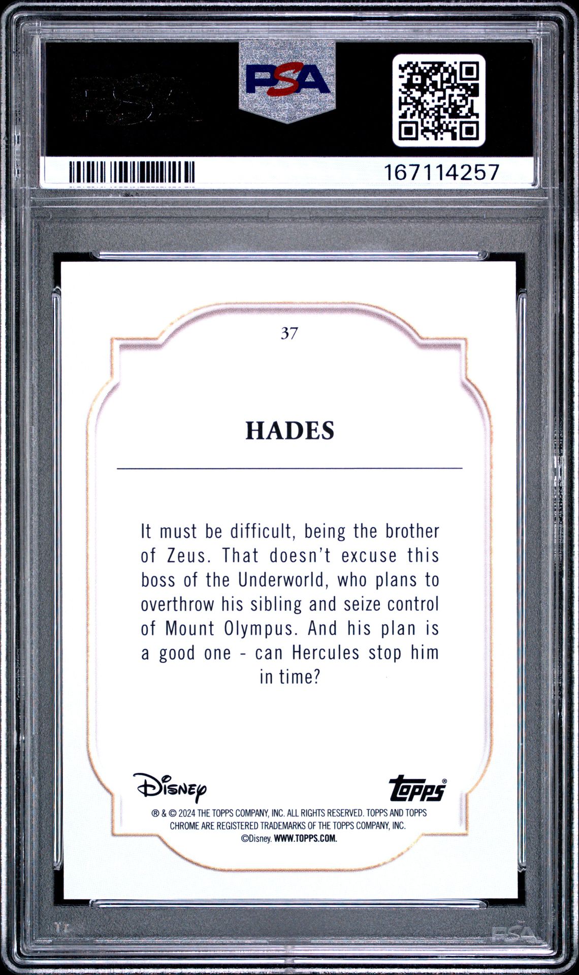 2024 Topps Chrome Disney Hades #37 (Purple & Green Pulsar) Nm 7 back