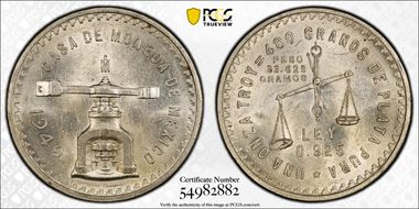 1949-Mo Onza KM-M49a Ag AU58