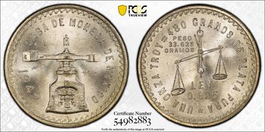 1949-Mo Onza KM-M49a Ag MS64