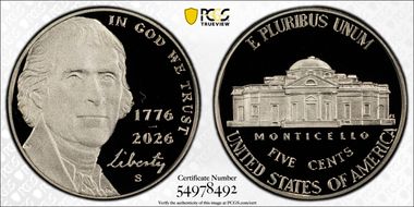 2026-S 5C 1776-2026 First Strike PR70DCAM