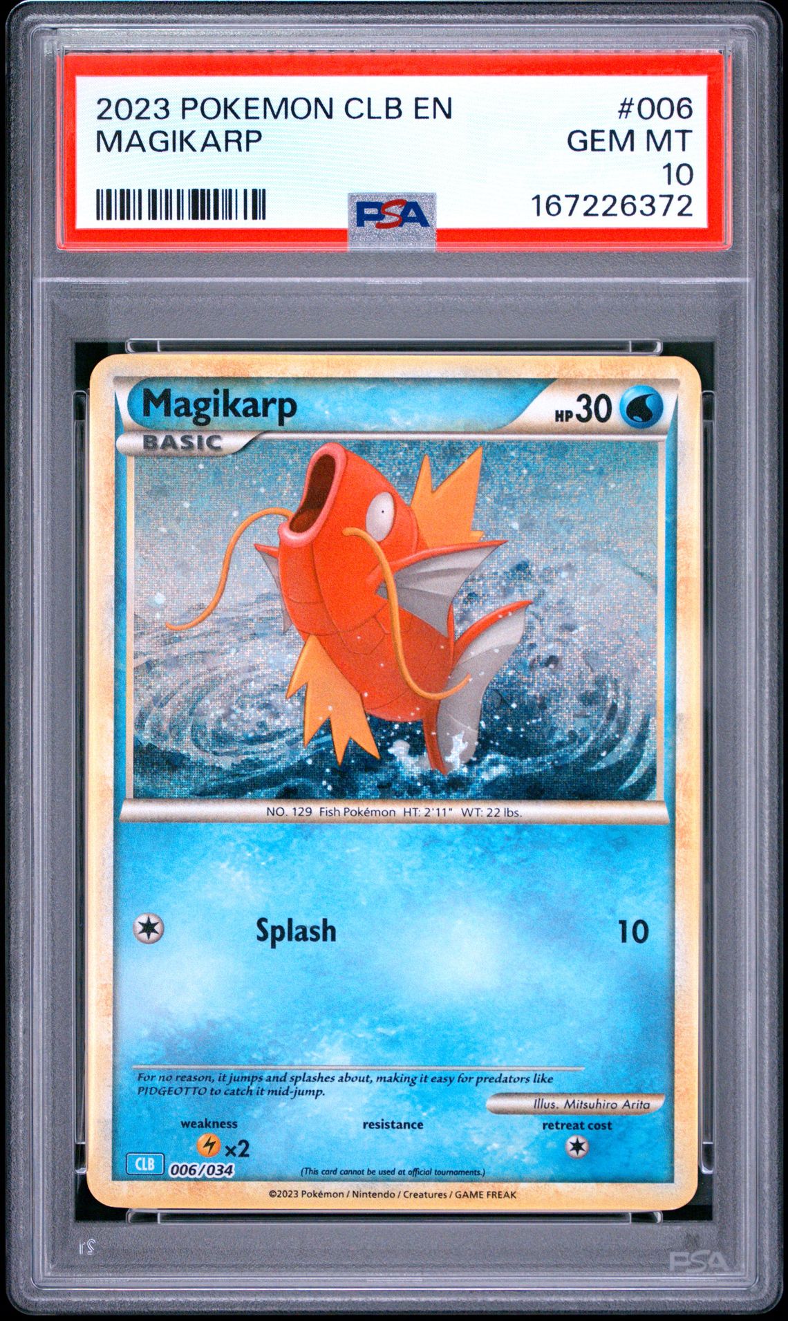 2023 Pokemon Clb-Trading Card Game Classic Blastoise & Suicune Ex Deck #006 Magikarp (PSA 10)