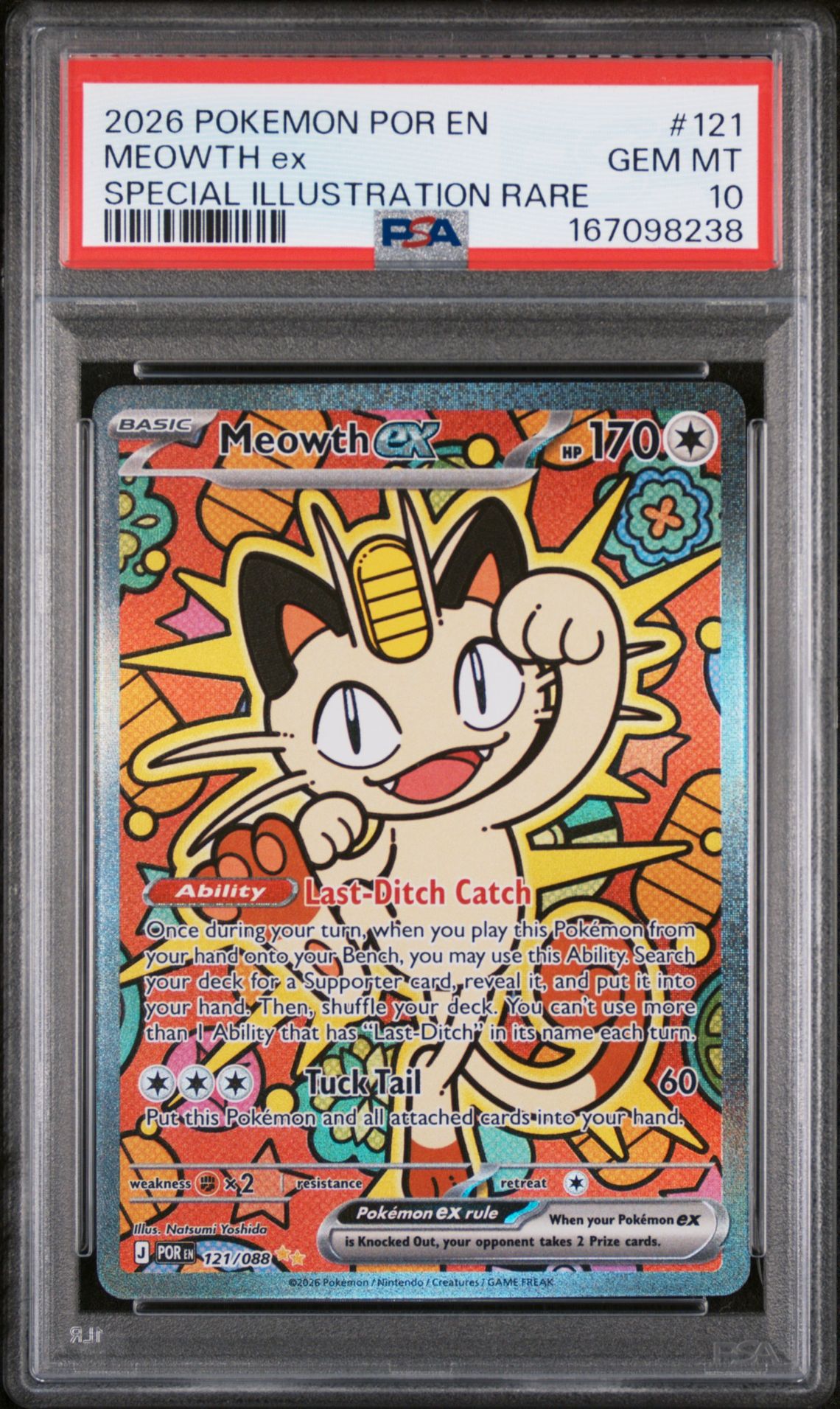 2026 Pokemon Por En-Perfect Order Meowth Ex #121 (Special Illustration Rare) Gem Mt 10 front