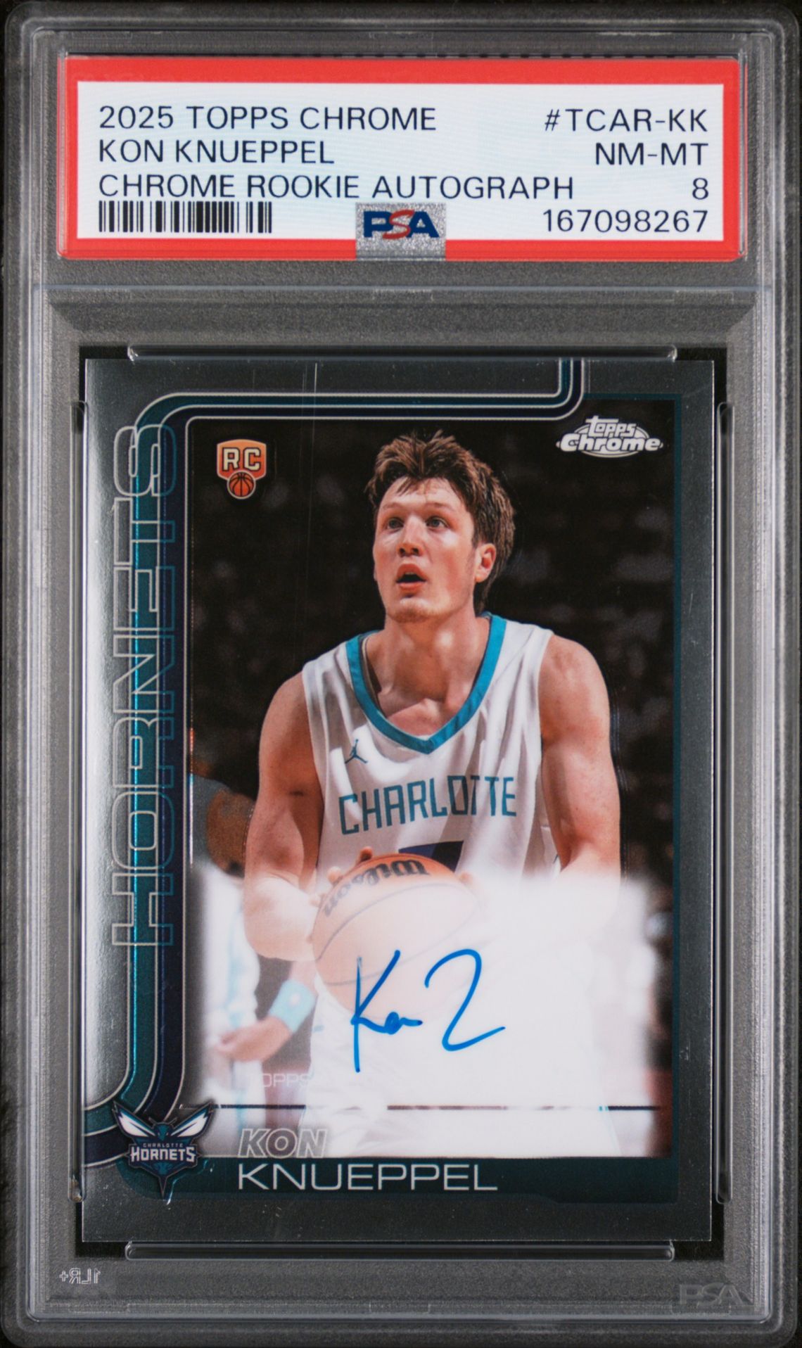 2025 Topps Chrome Chrome Rookie Autographs Kon Knueppel #Tcar-Kk (Chrome Rookie Autograph) Nm-Mt 8 front