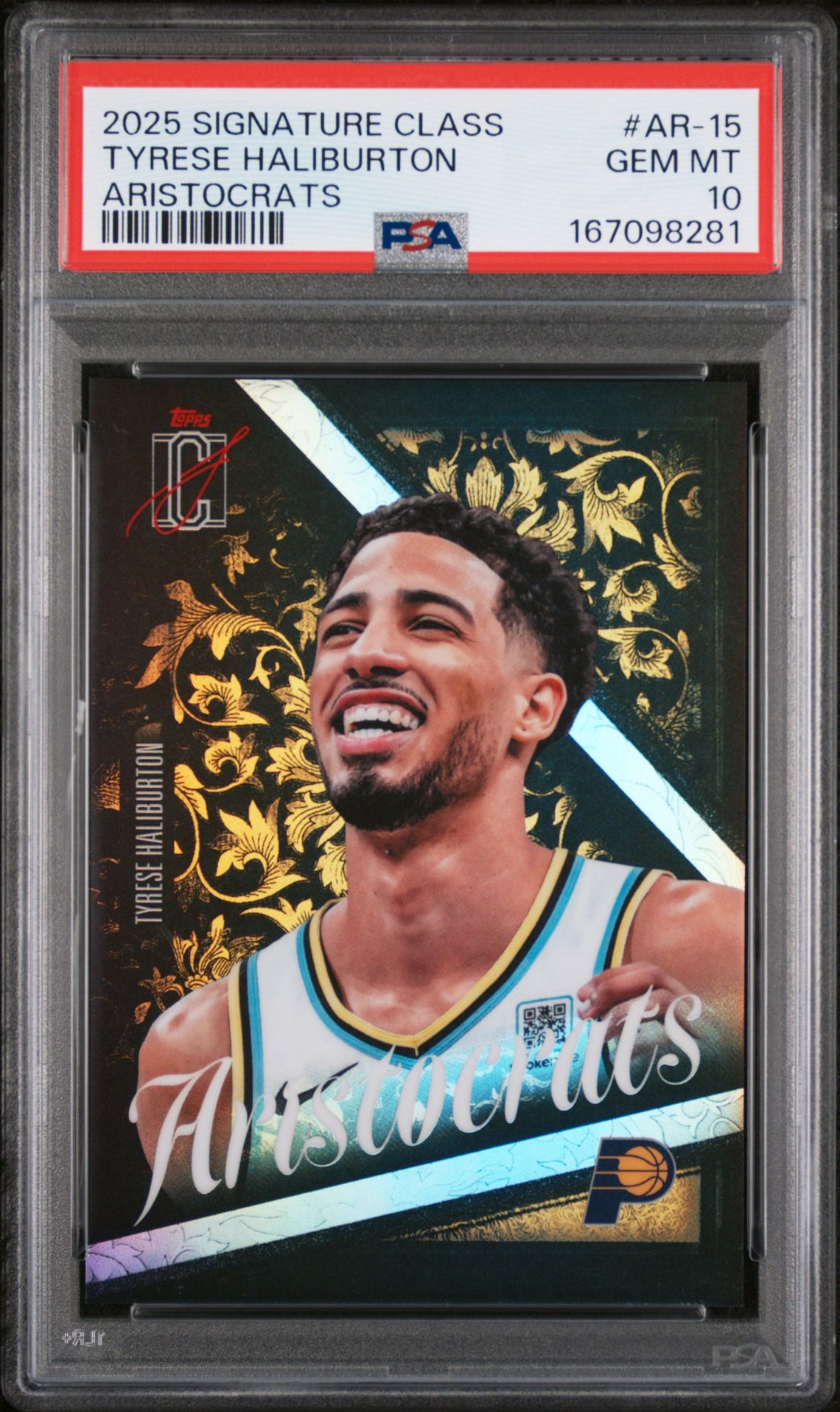 2025 Topps Signature Class Aristocrats Tyrese Haliburton #Ar-15 Gem Mt 10 front