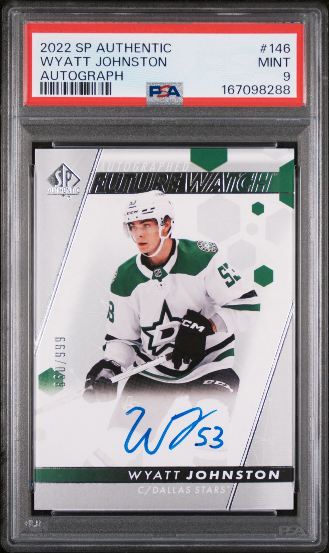 2022 Sp Authentic Wyatt Johnston #146 (Autograph) Mint 9 front