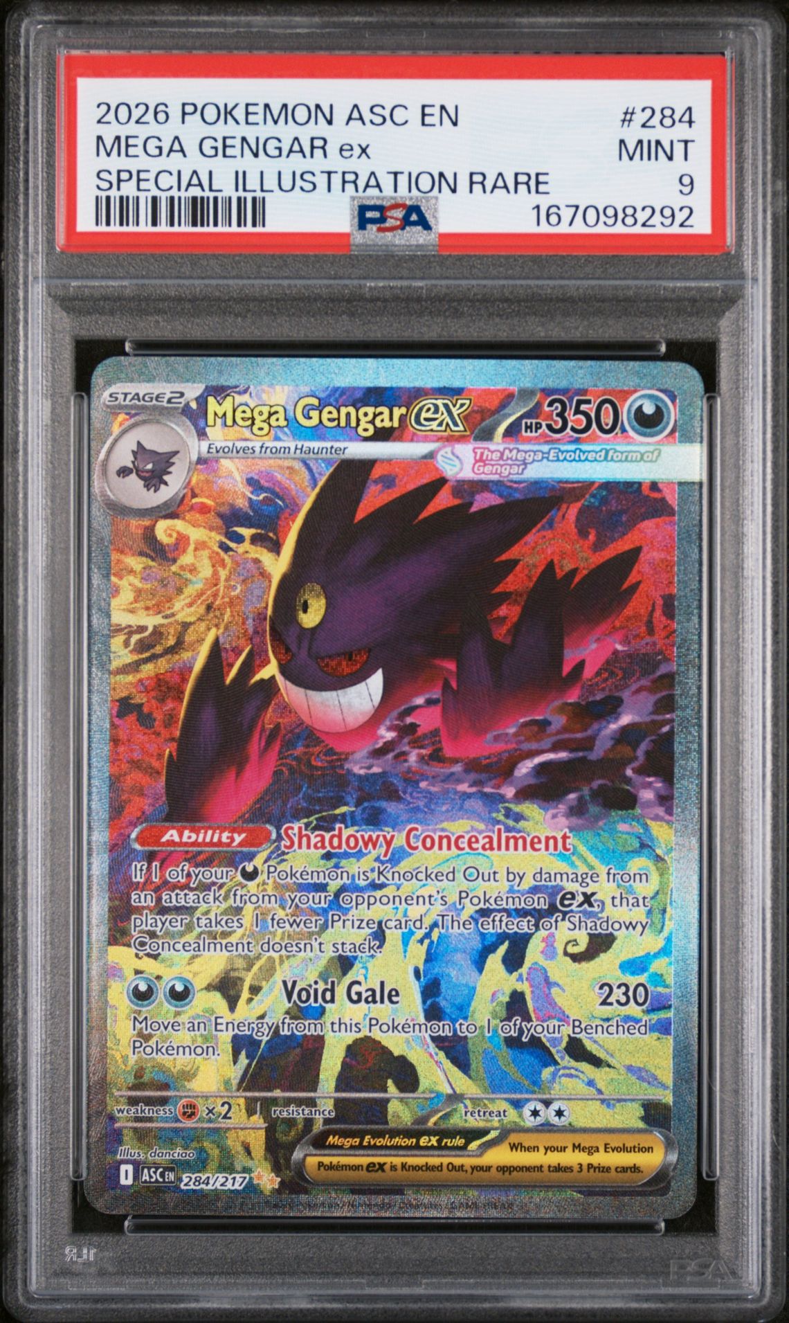 2026 Pokemon Asc En-Ascended Heroes Mega Gengar Ex #284 (Special Illustration Rare) Mint 9 front