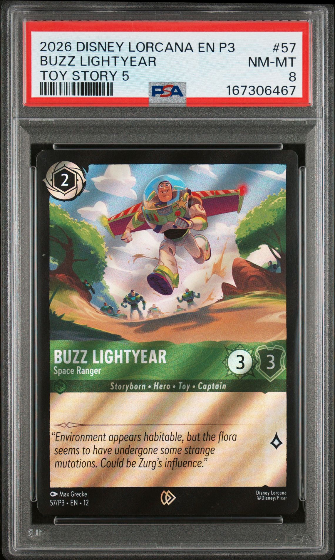 2026 Disney Lorcana En P3-Promo Buzz Lightyear #57 (Toy Story 5) Nm-Mt 8 front