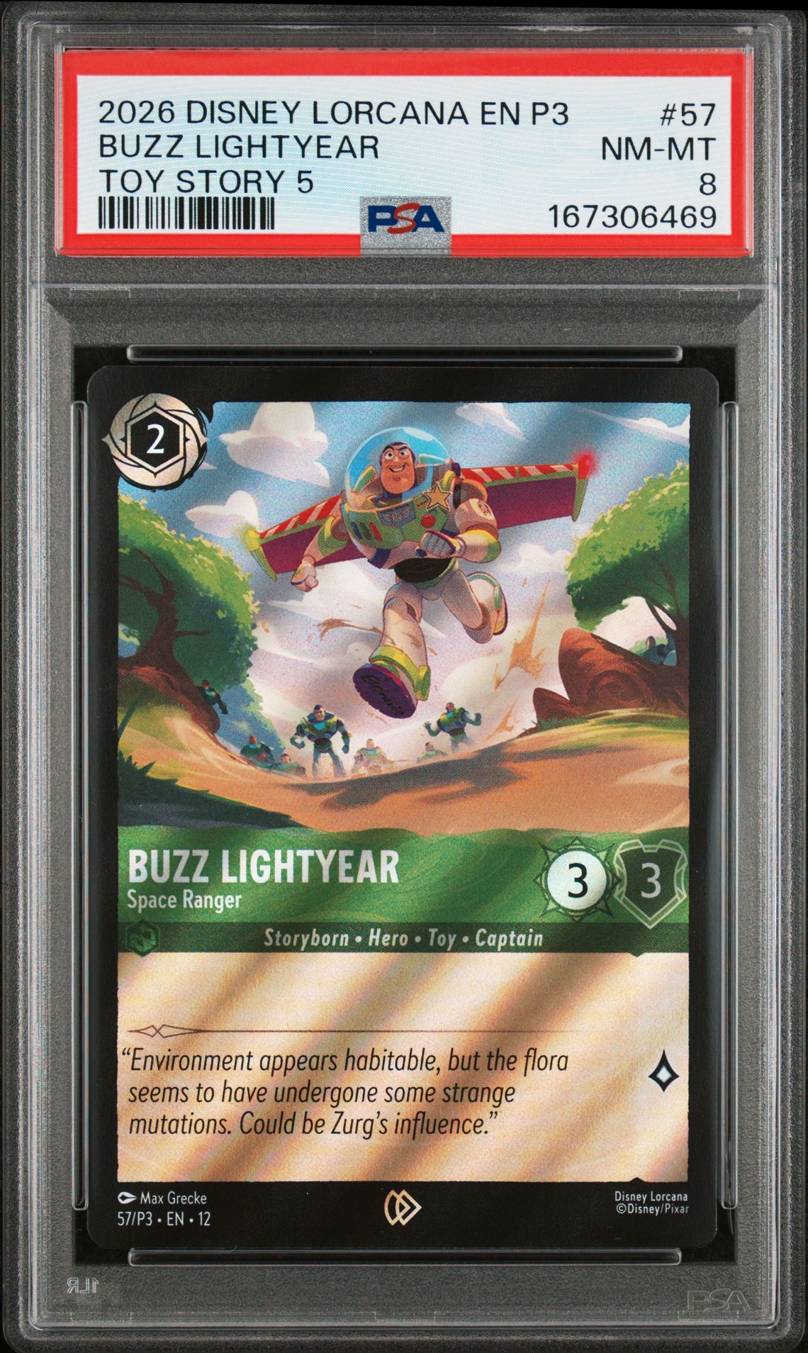 2026 Disney Lorcana En P3-Promo Buzz Lightyear #57 (Toy Story 5) Nm-Mt 8 front