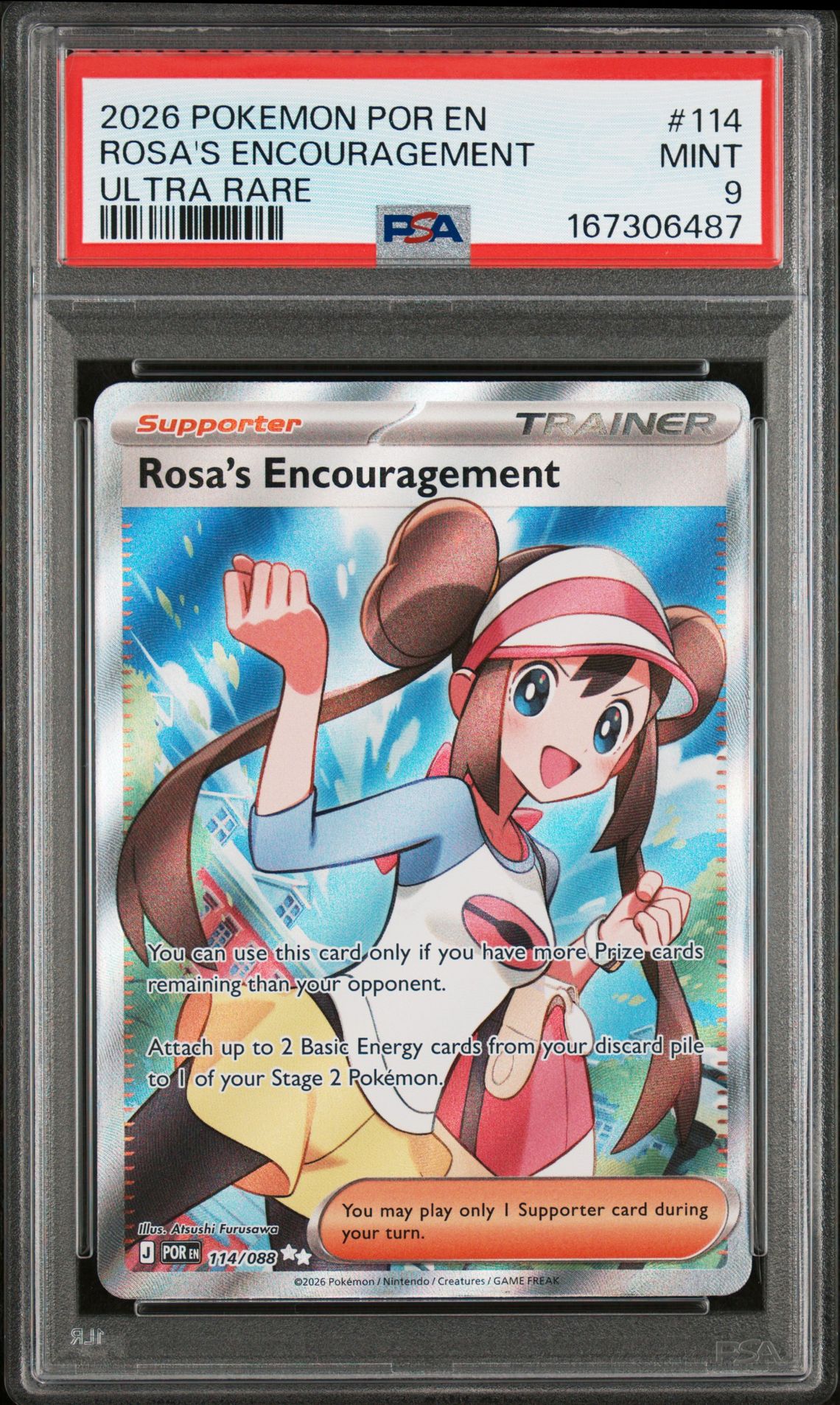 2026 Pokemon Por En-Perfect Order Rosa's Encouragement #114 (Ultra Rare) Mint 9 front