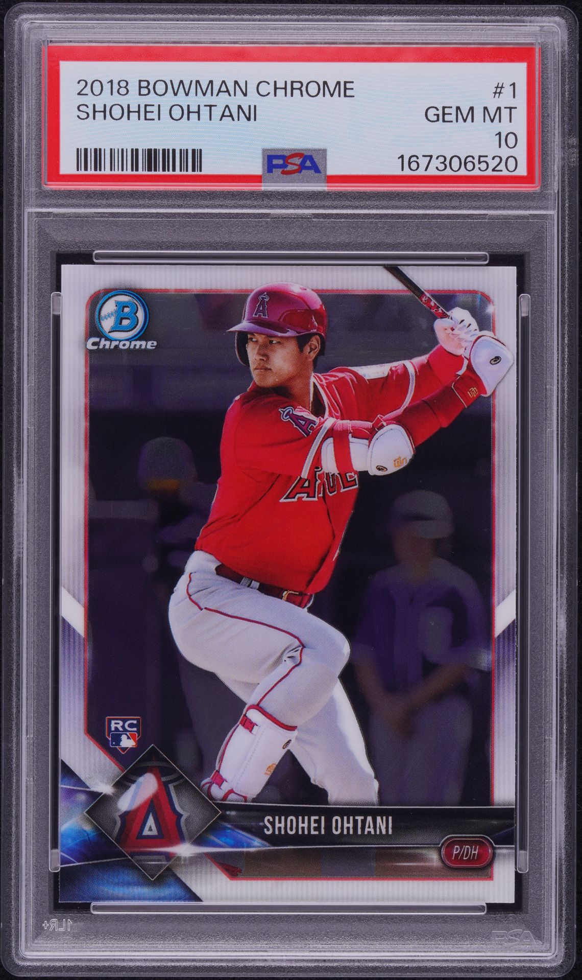 2018 Bowman Chrome Shohei Ohtani #1 Gem Mt 10 front