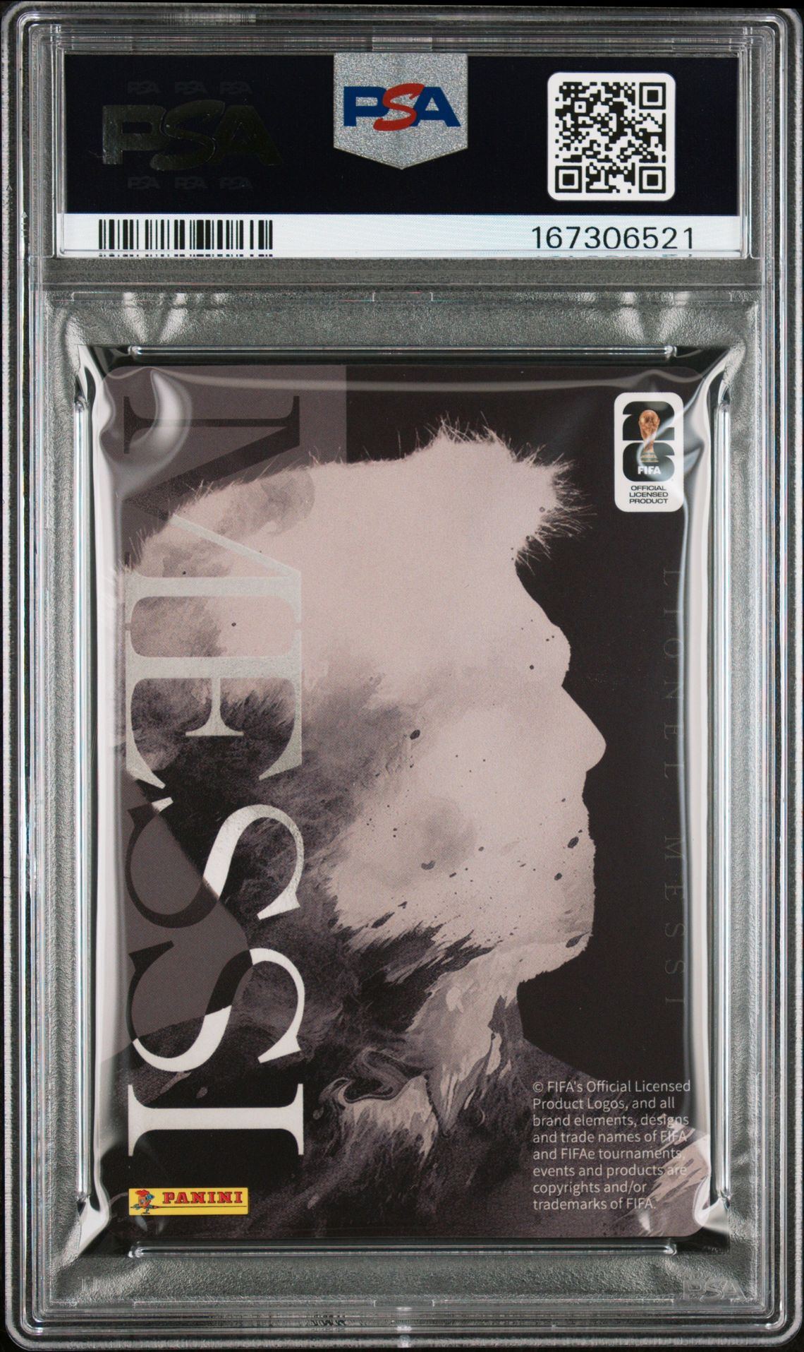 2026 Panini Fifa World Cup 2026 Lionel Messi #655 Gem Mt 10 back view - PSA certificate #167306521