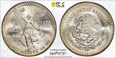 1983-Mo Onza Libertad Ag MS67