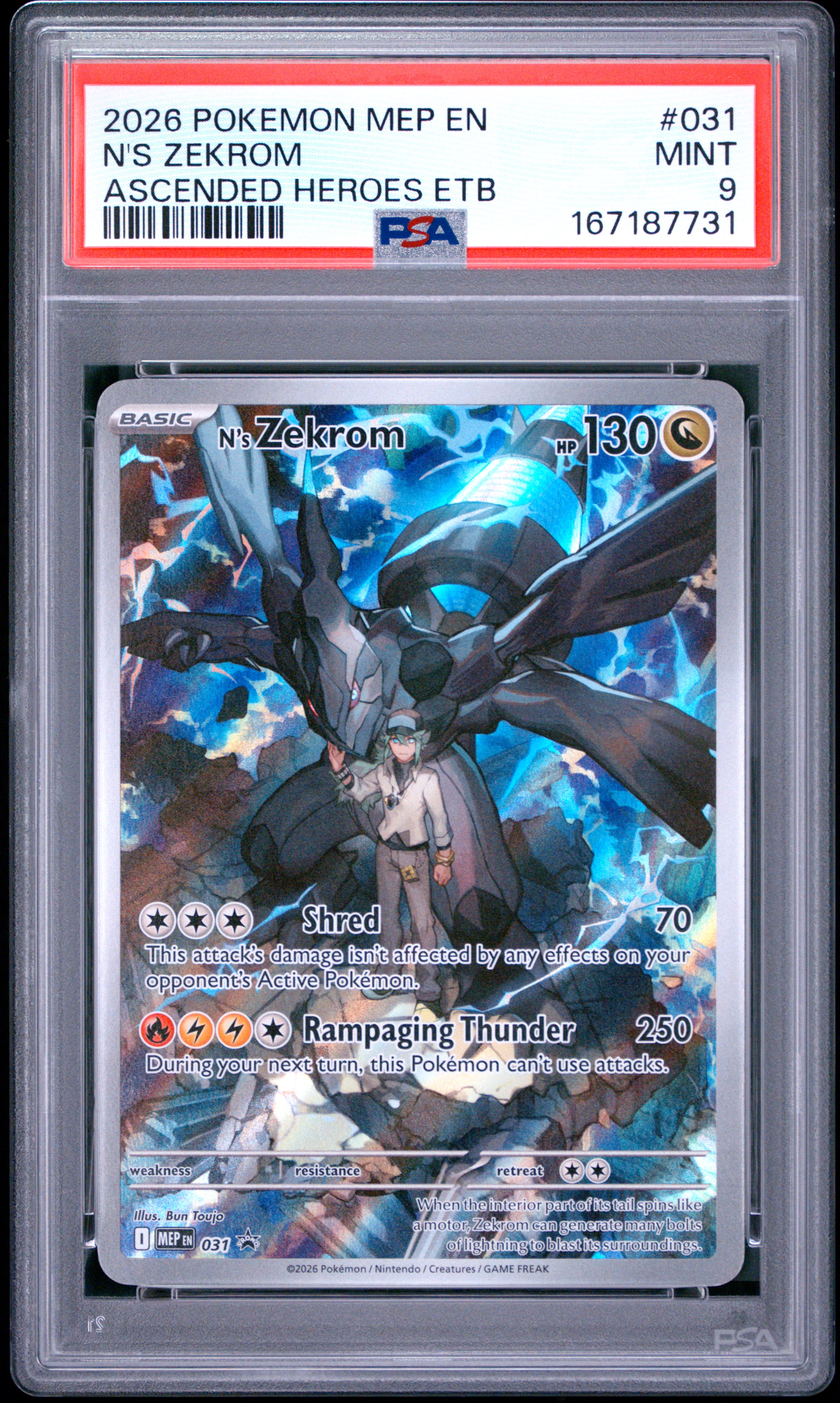 2026 #031 N's Zekrom PSA 9 Mep EN-Me Black Star Promo