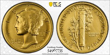 "1916" W (2026) 10C Mercury Au w/ Liberty Bell 250 Privy First Strike SP70