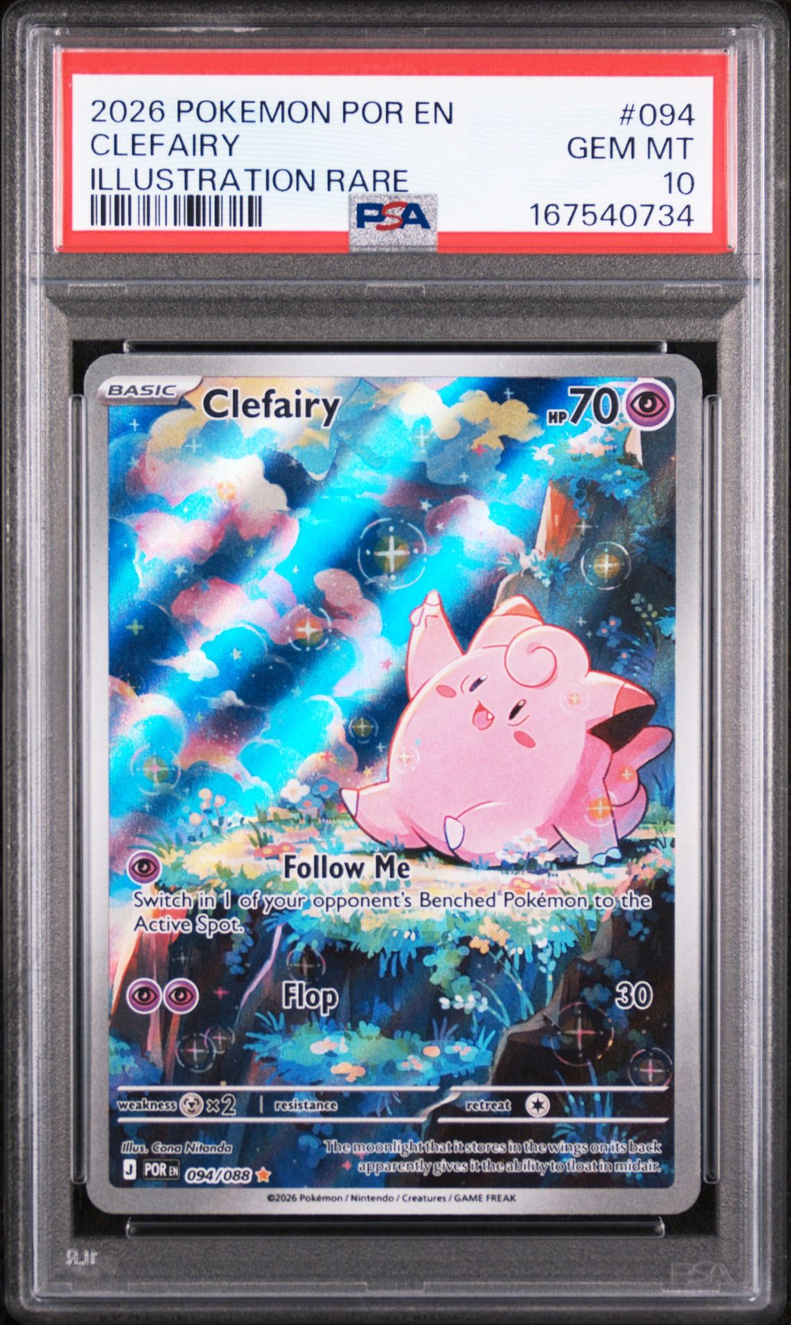 2026 POKEMON POR EN-PERFECT ORDER CLEFAIRY ILLUSTRATION RARE 094 GEM MT 10 front