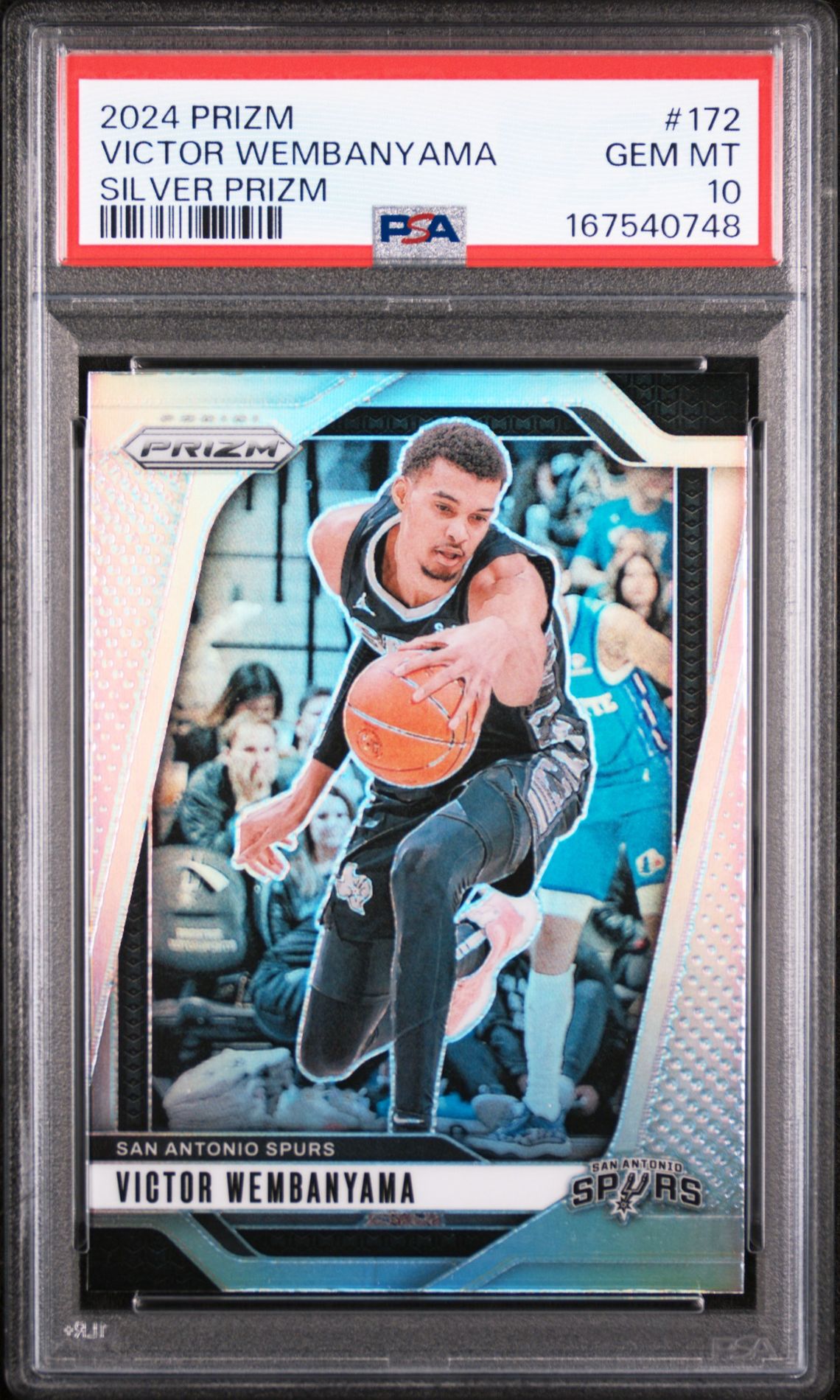 2024 PANINI PRIZM VICTOR WEMBANYAMA SILVER PRIZM 172 GEM MT 10 front