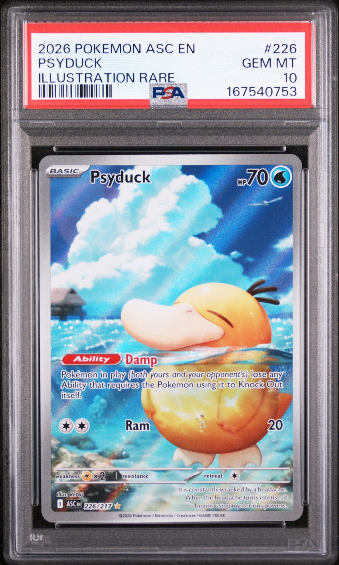 2026 Pokemon Asc En-Ascended Heroes Psyduck #226 (Illustration Rare) Gem Mt 10 front