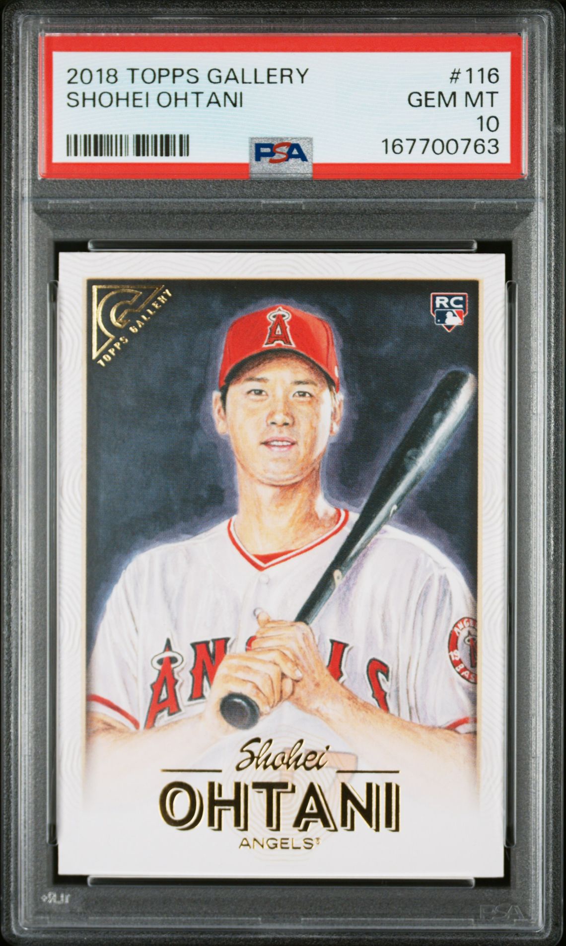 2018 Topps Gallery Shohei Ohtani #116 Gem Mt 10 front view - PSA graded GEM MT 10
