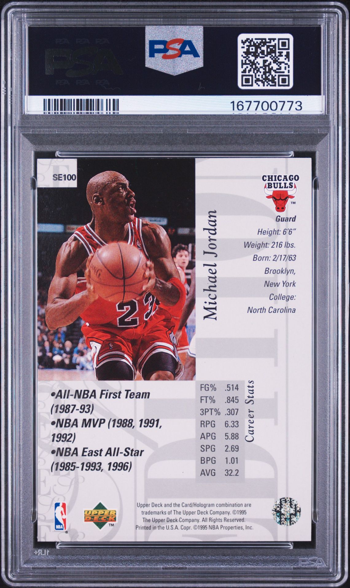 1995 Upper Deck Special Edition Michael Jordan #Se100 Nm-Mt 8 back