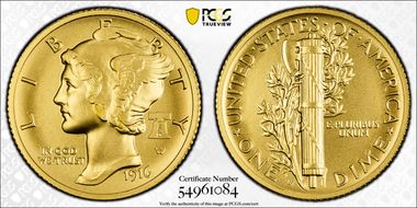 "1916" W (2026) 10C Mercury Au w/ Liberty Bell 250 Privy SP70