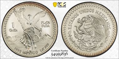 1992-Mo Onza Libertad Ag MS69