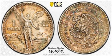 1982-Mo Onza Libertad Ag MS64