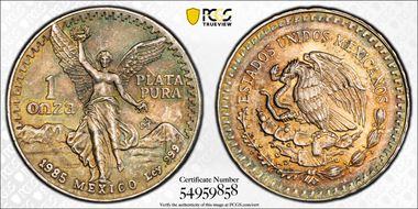 1985-Mo Onza Libertad Ag MS66