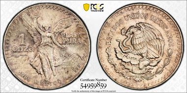 1985-Mo Onza Libertad Ag MS66